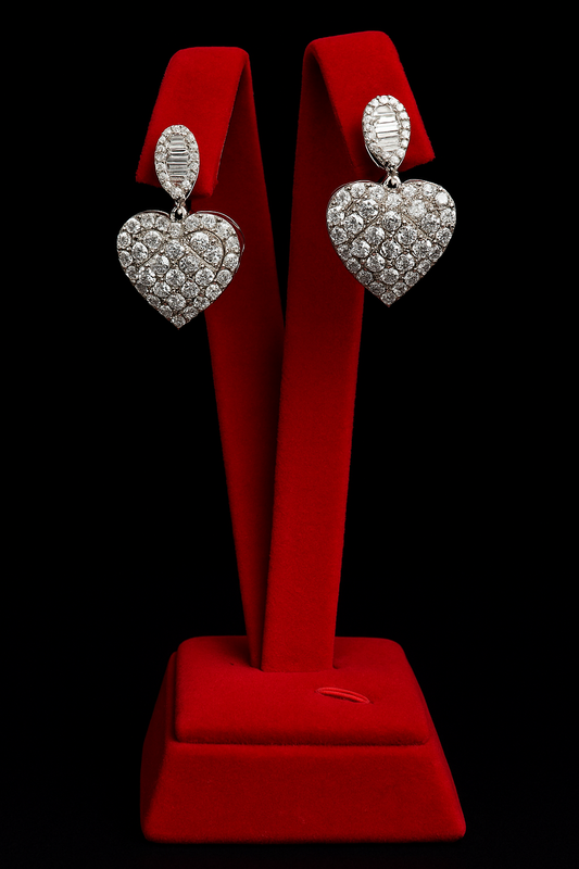 Baguette Heart Drop Earrings