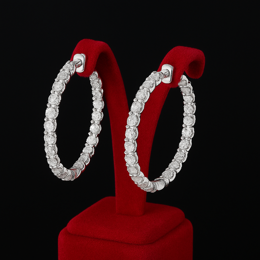 S925 Moissanite Hoop Earrings