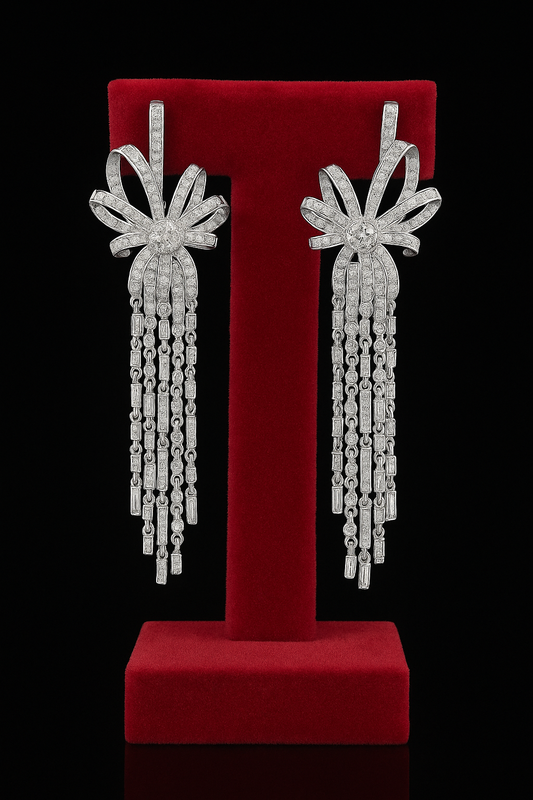 Bowknot Long Tassel Earrings