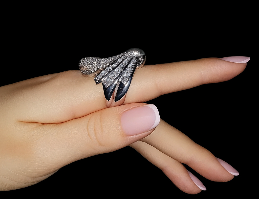 Aurora Leaf Spiral Ring