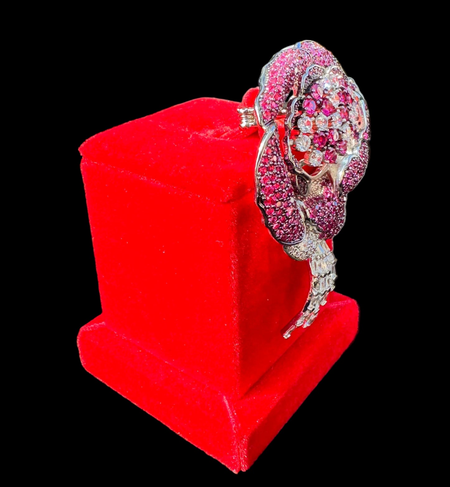 Amarisse™ Ruby Bloom Brooch Pendant 2in1