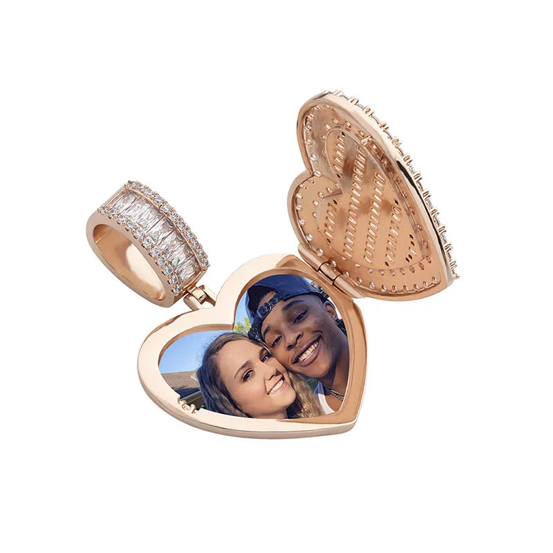 Photo Iced Out Heart Pendant