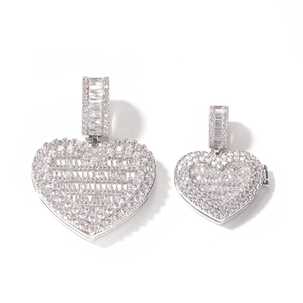 Photo Iced Out Heart Pendant
