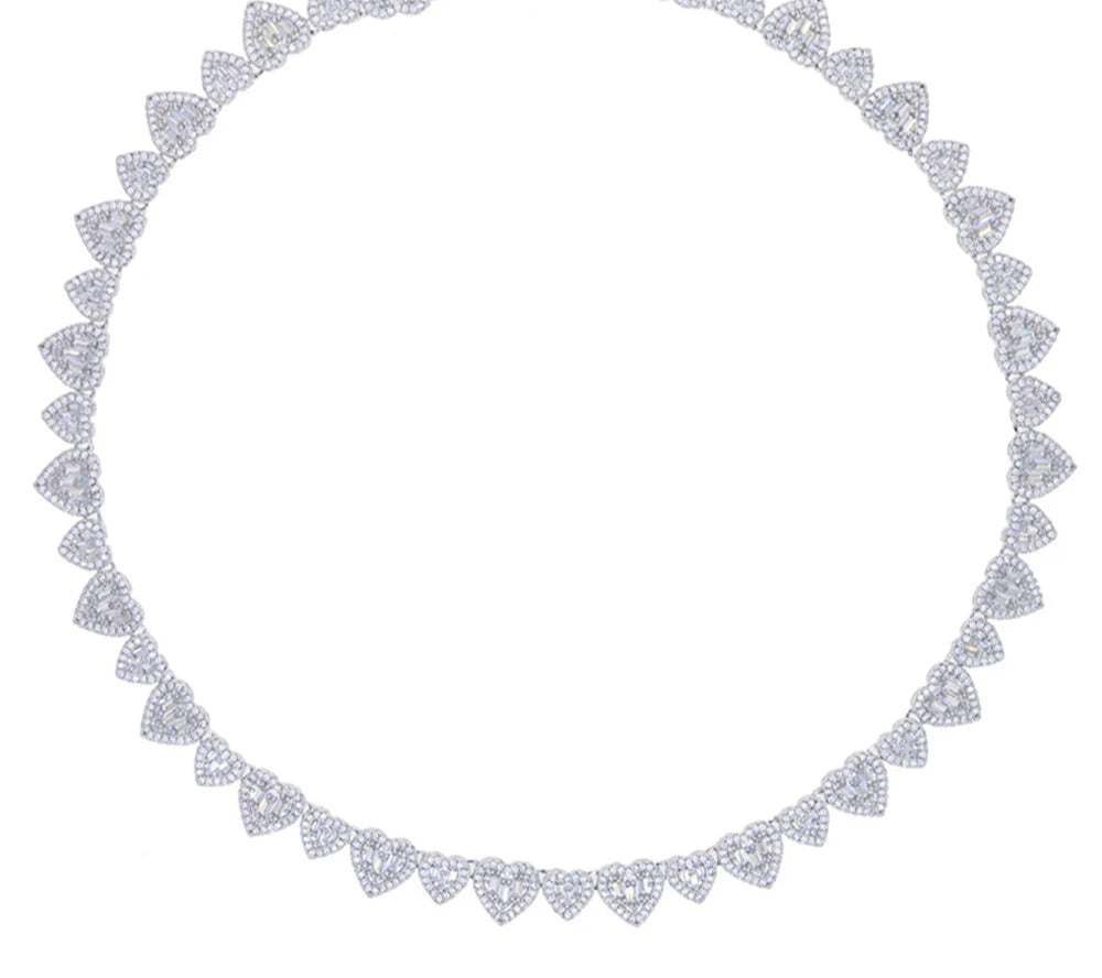 Lustra™ Heart-Cut Baguette Cuban Necklace