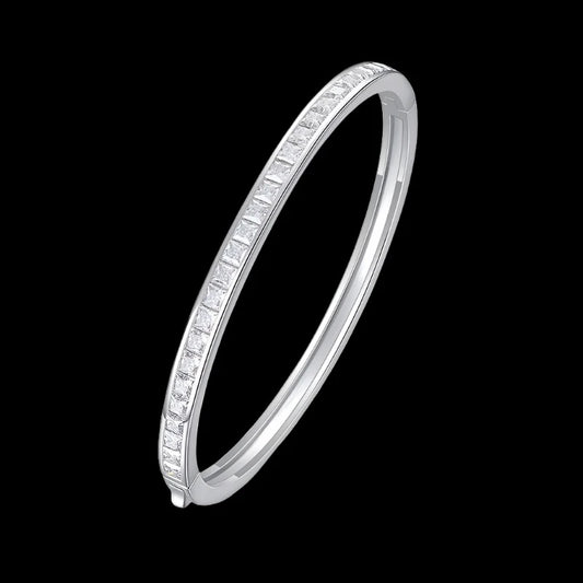 3mm S925 Moissanite Bangle - White Gold