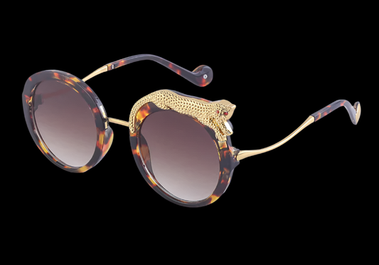 Vintage Panthere Round Sunglasses