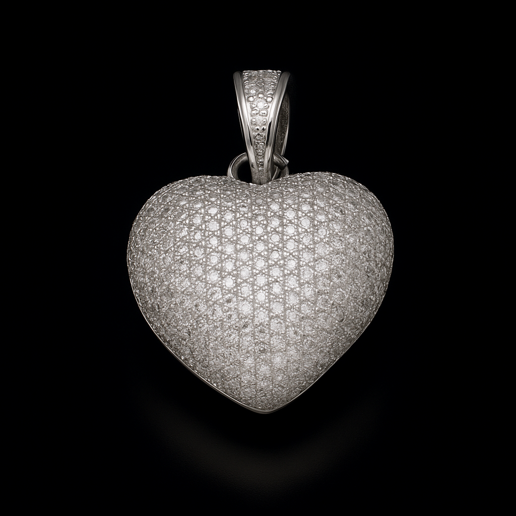 Iced Out Pavé Heart Pendant