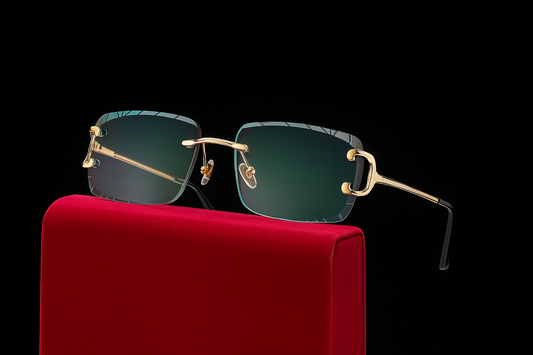 Diamond Cut Rimless Unisex Sunglasses