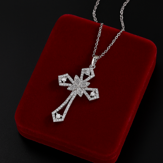 Divine Light Moissanite Cross Pendant S925