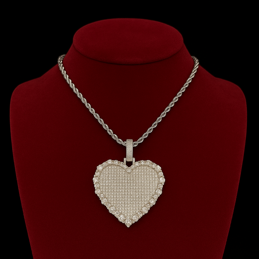 Iced Out Heart Pendant