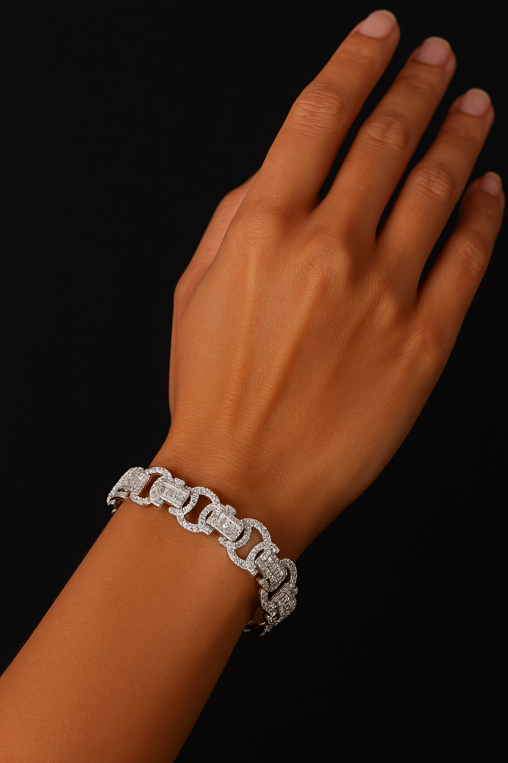 13mm Iced Out Byzantine Bracelet