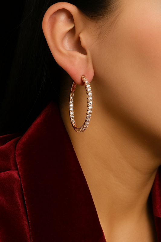 Iced Out Hoop Earrings