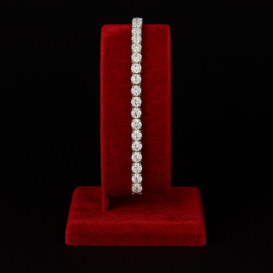 S925 3mm VVS1 Moissanite Tennis Bracelet - White Gold