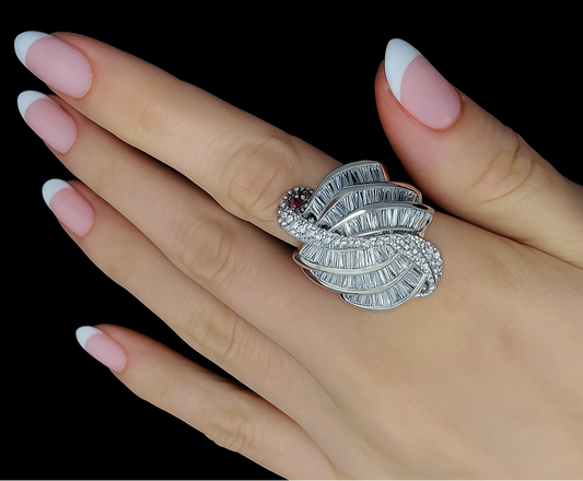 Aurora Leaf Spiral Ring