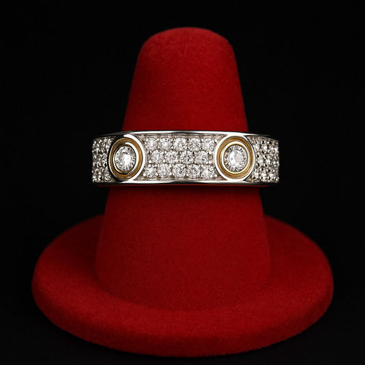 S925 Love Band Moissanite Ring